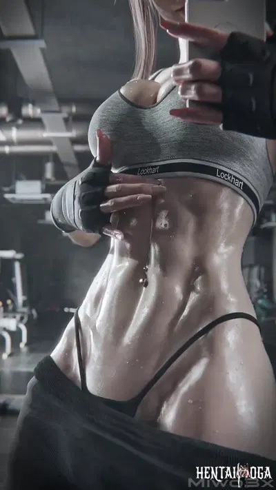 Tifa Lockhart memamerkan otot perutnya - hentai porno - Video Hentai