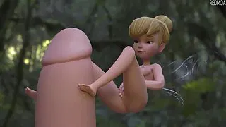 Tinkerbell esfrega seu corpo em um pau grande - porn hentai - Vídeo Hentai