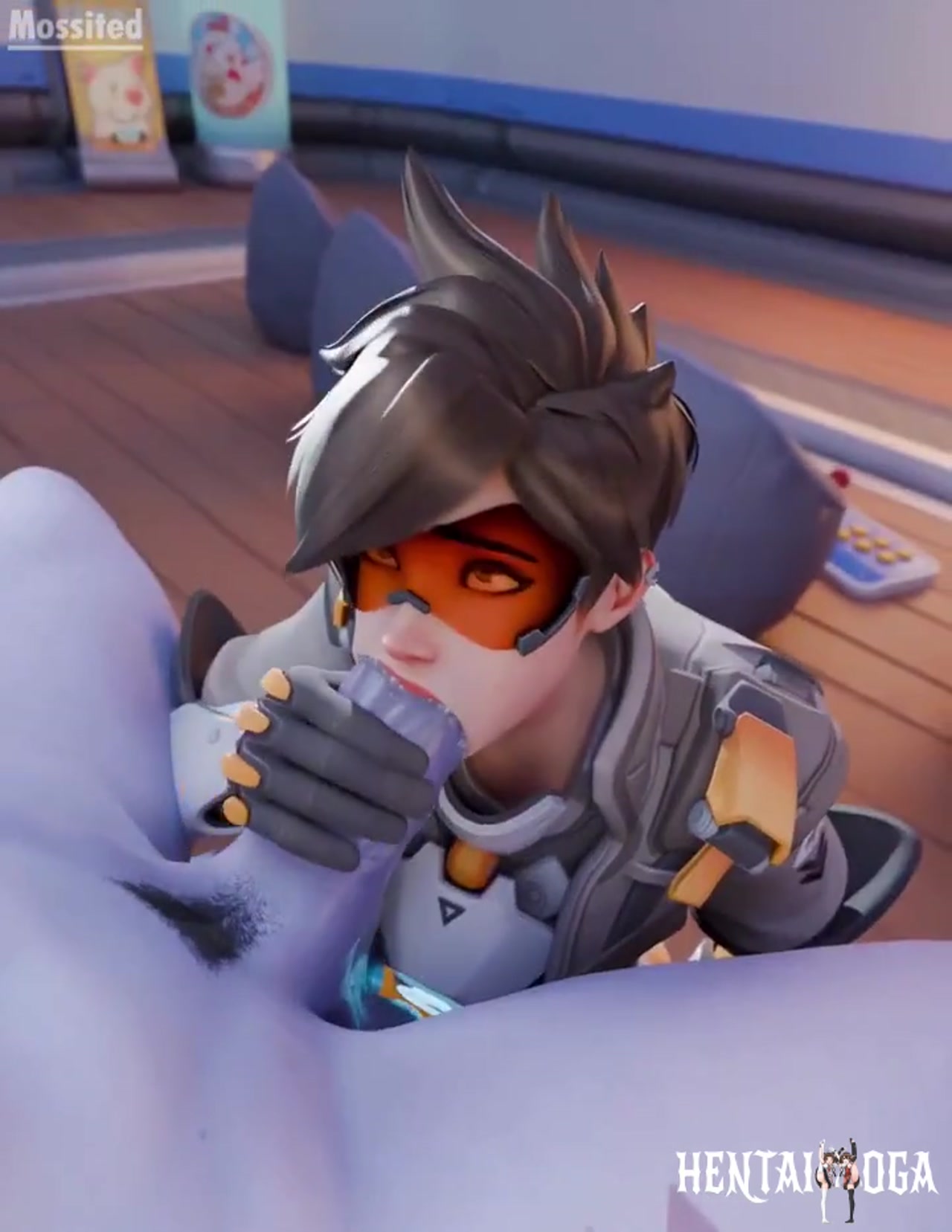 Tracer handjob and blowjob on Futa Widow - hentai porn - Hentai Video