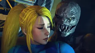 Training Day: Zero Suit - Samus Aran gets her asshole destroyed by a huge monster dick - hentai porn - Hentai Video