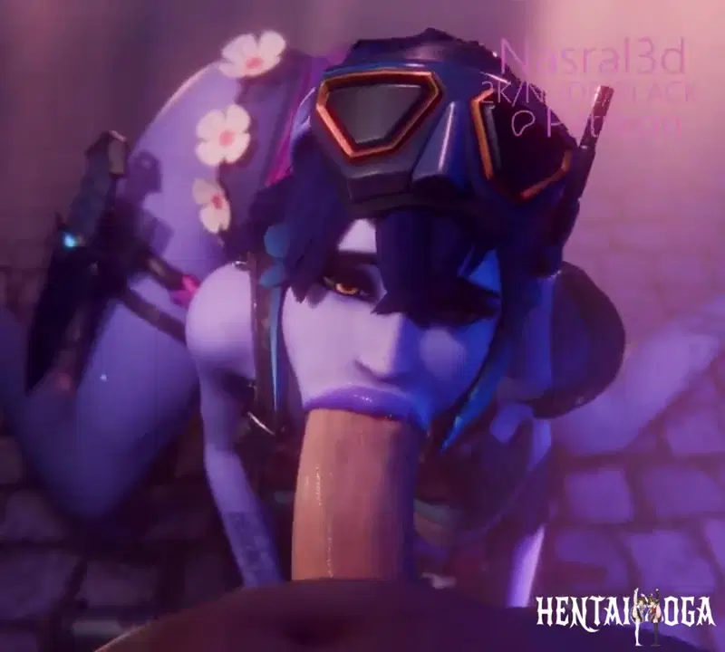 Widowmaker sucking a big cock