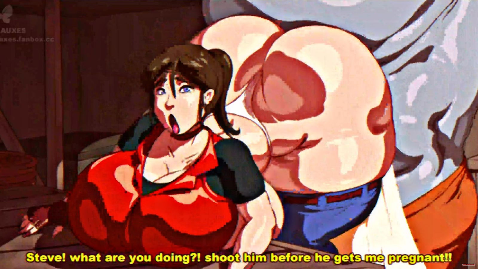 Vợ mang thai trước mặt chồng (Angelauxes) - hentai porno - Video Hentai