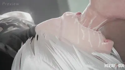 Yorha 2B felación descuidada - hentai porno - Video Hentai