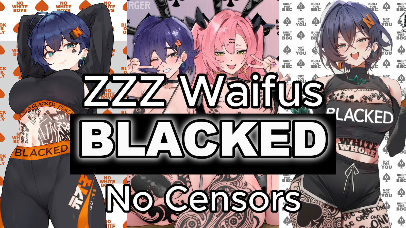 ZZZ Waifus Blacked No Censors (Contains Flashing lights) - hentai porn - Hentai Video