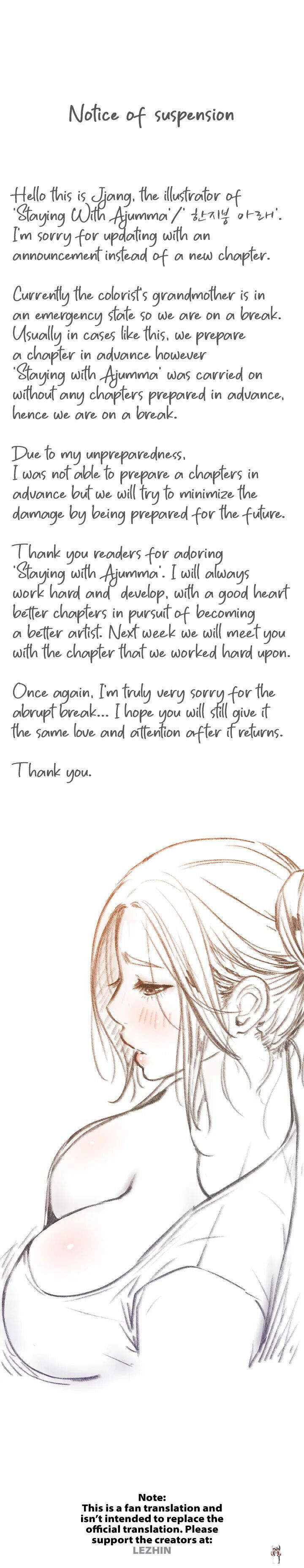 Staying with Ajumma Staying with Ajumma Chapter 16.5 - Page 1